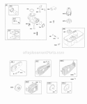 Carburetor Exhaust System Fuel Supply Diagram and Parts List for 09T702-0118-B1  Briggs and Stratton Engine